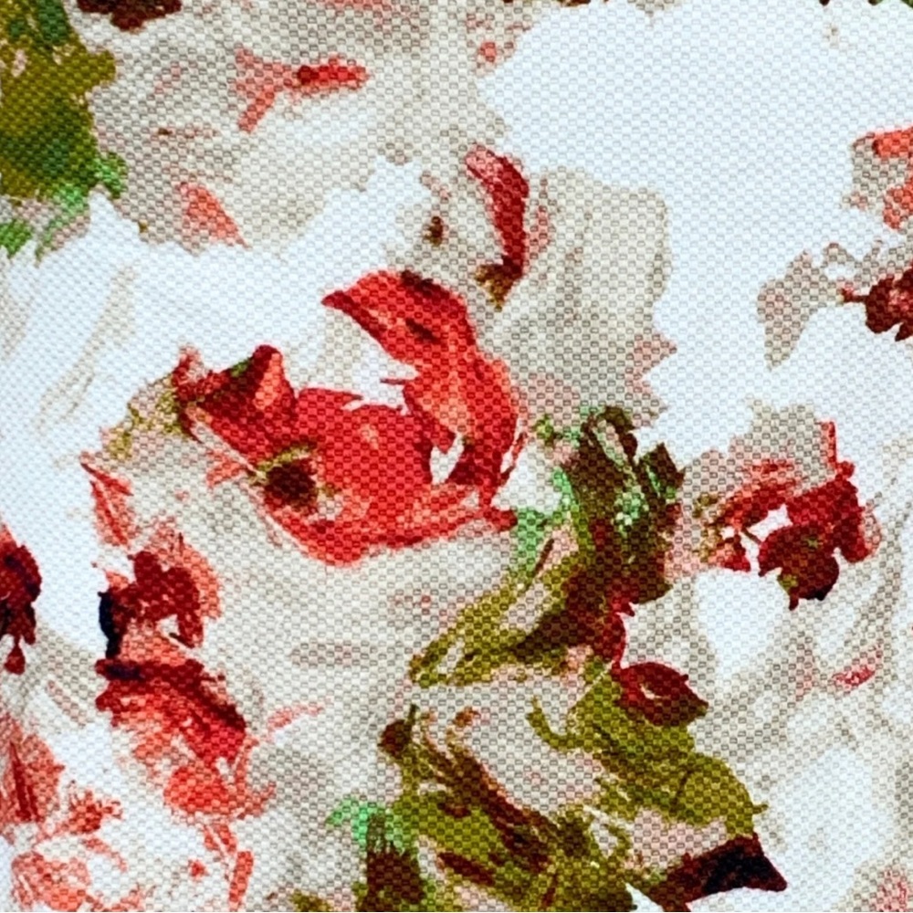 Liz Claiborne White Red Floral Boudreau Neckline Cap Sleeves Sheath Midi Dress 4 - Picture 13 of 15